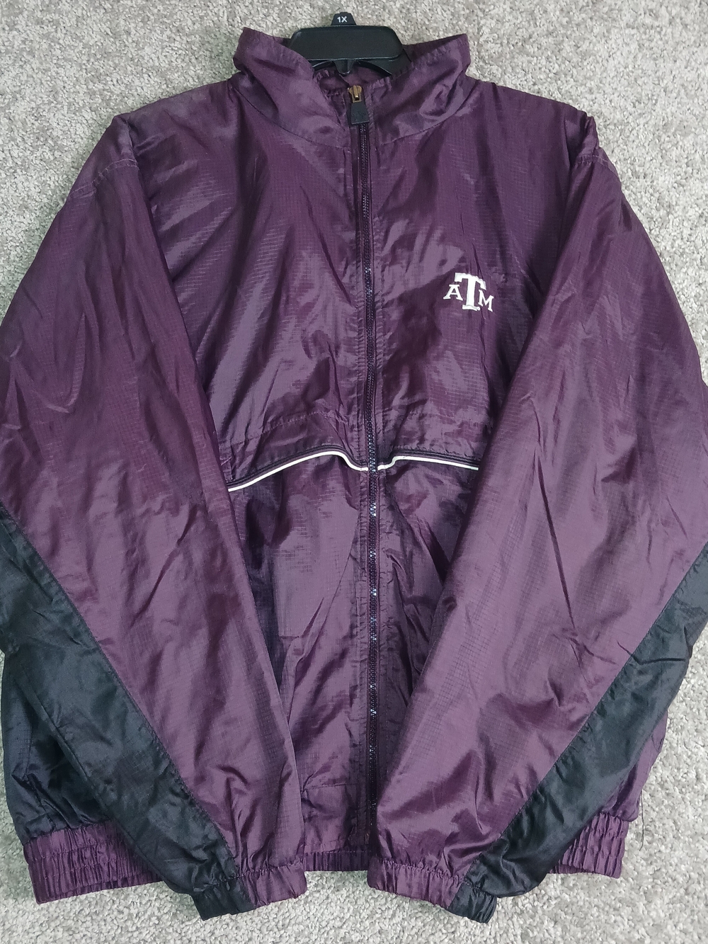 B.T Player Men's Texas A&M Windbreaker Jacket‎ Mesh Lined Maroon - Large
